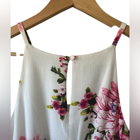 Iz Byer Floral Cutaway Halter Double Ruffle Dress Women’s Medium Girlhoodcore - Picture 5 of 7